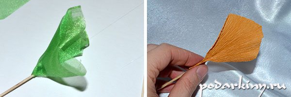 Изготавливаю фунтики и отдельные листочки