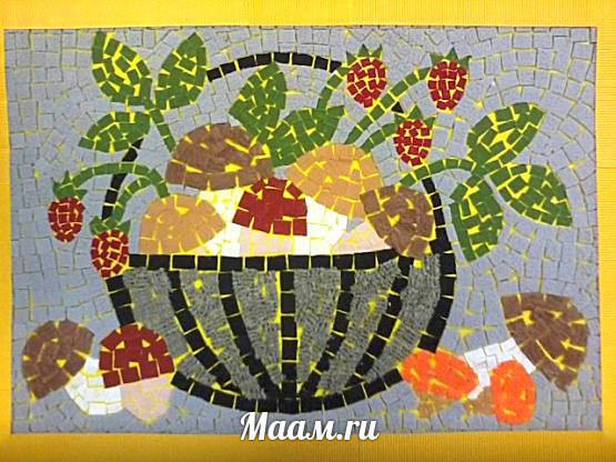 Мозаика из бумаги своими руками на картоне для детей в фото