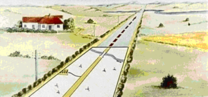 Ориентация карты по линии местности