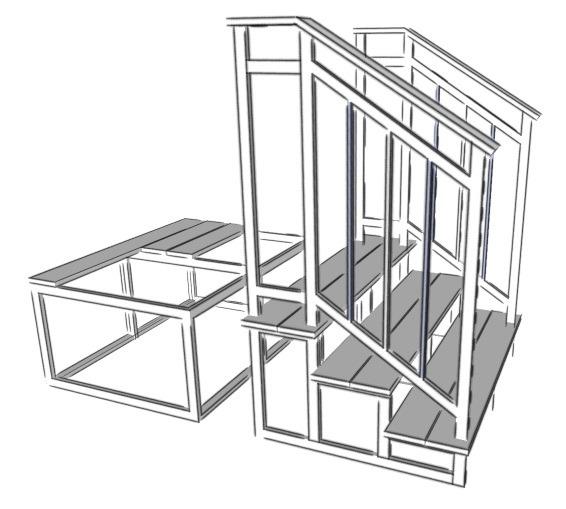 металлический каркас крыльца