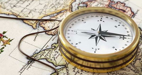 Как найти азимут, используя компас, кардинальные точки компаса и карту местности с транспортиром