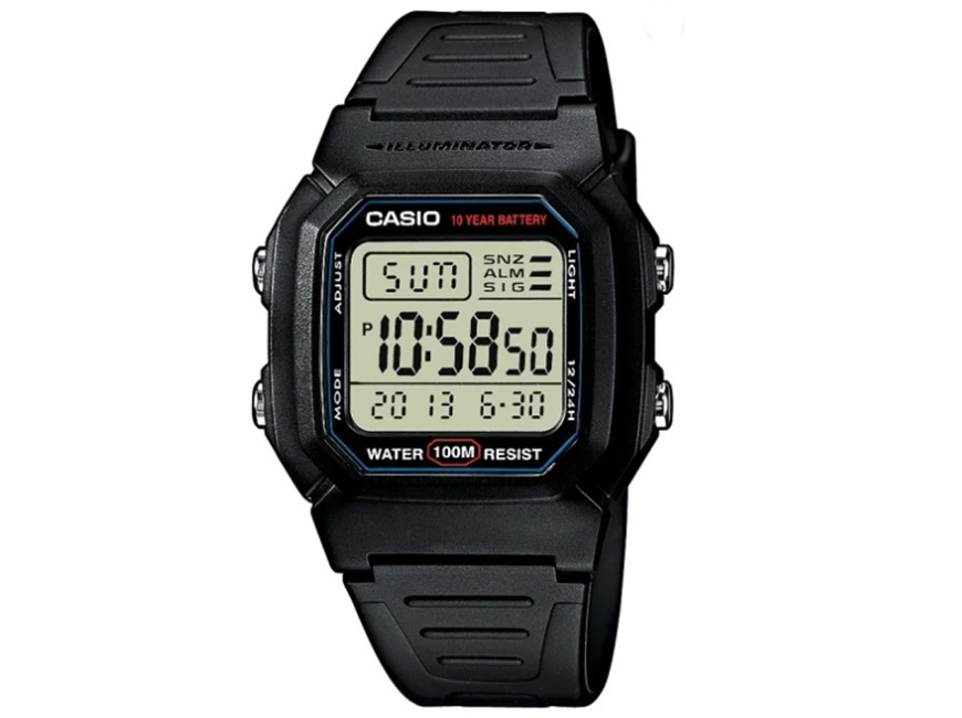 Противоударные водонепроницаемые часы CASIO Collection Men W-800H-1A