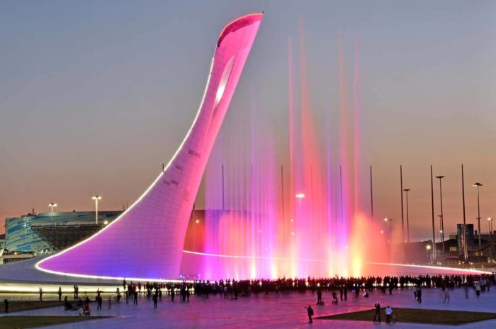 Поющие фонтаны в Олимпийском парке