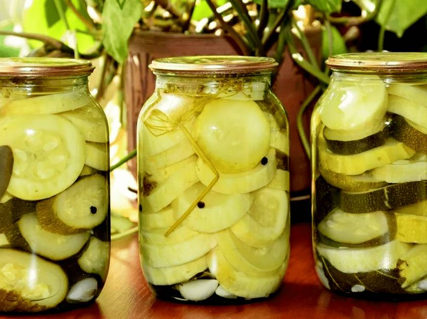 Маринованные кабачки в банках без стерилизации на зиму