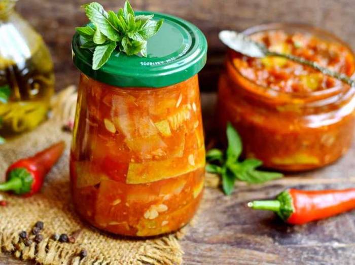 Острая закуска из кабачков на зиму