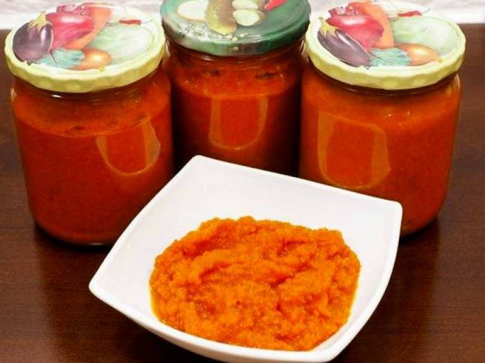 Кабачковая икра с томатной пастой на зиму