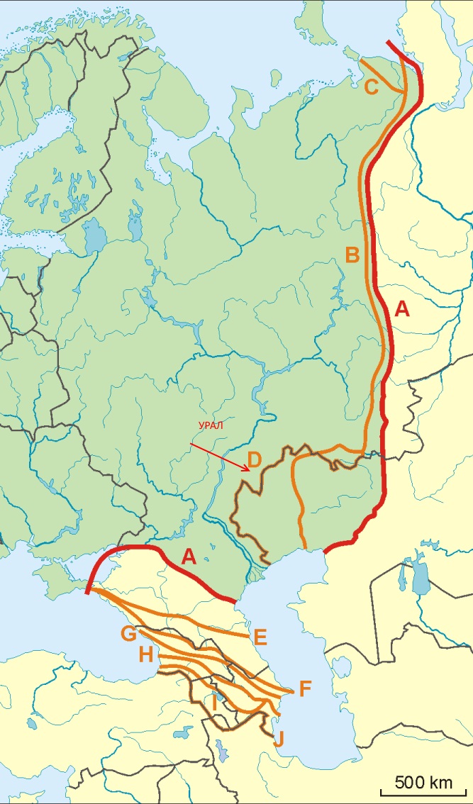 Река Урал на карте России. Куда она течет, где находится источник, характеристики.