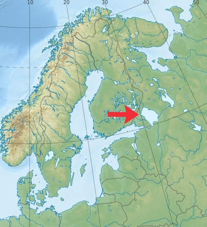 Ладожское озеро на карте России