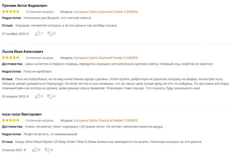 Отзывы о фидере Волжанка, Флагман, 3.9, Кайда, Концепт, Земекс