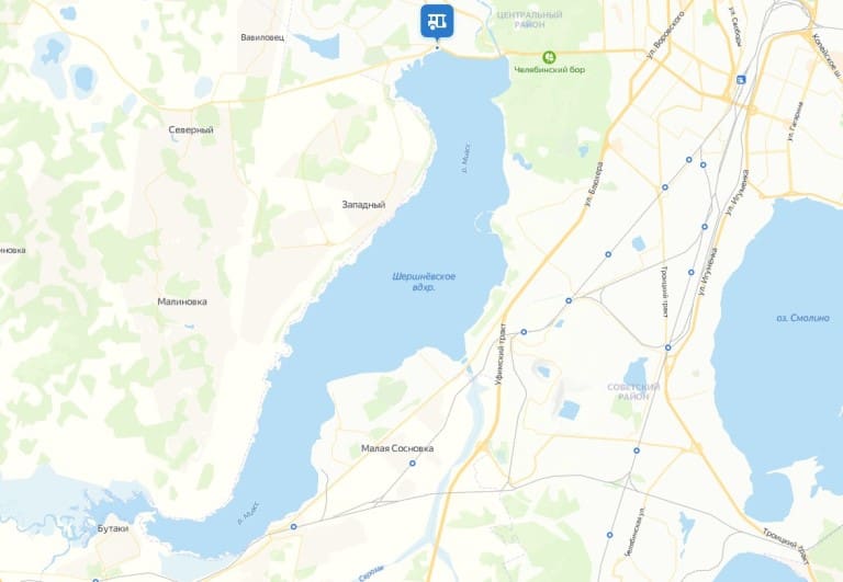 Карта озер Челябинской области, глубина, рыбалка, отдых, дороги