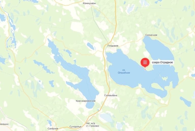 Карта озер Ленинградской области для рыбалки, купания с дорогами