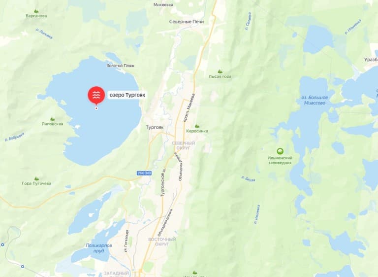 Карта озер Челябинской области, глубина, рыбалка, отдых, дороги