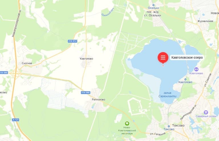 Карта озер Ленинградской области для рыбалки, купания с дорогами