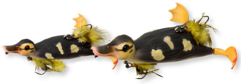 Воблер "утка" с двумя тройными крючками