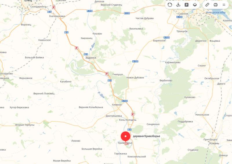 Кривоборье, карта