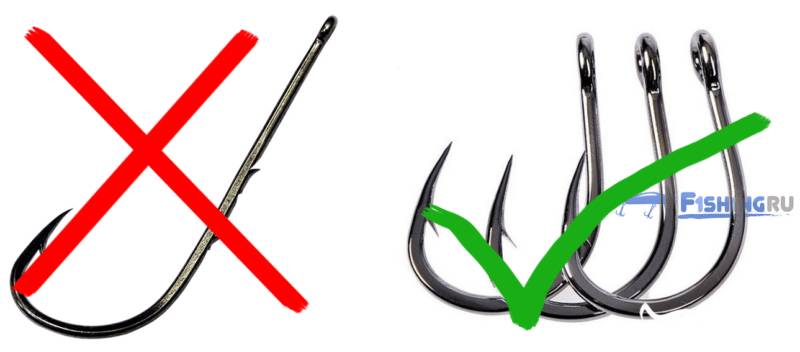 Выбор крючка по форме и цевью на карася