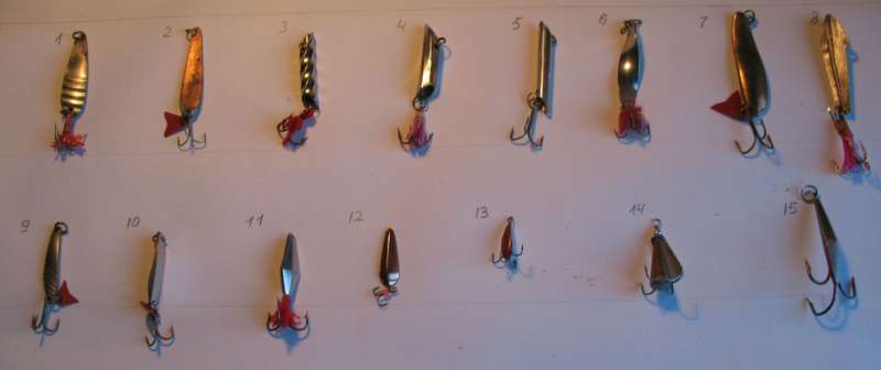 Размеры блесен на окуня