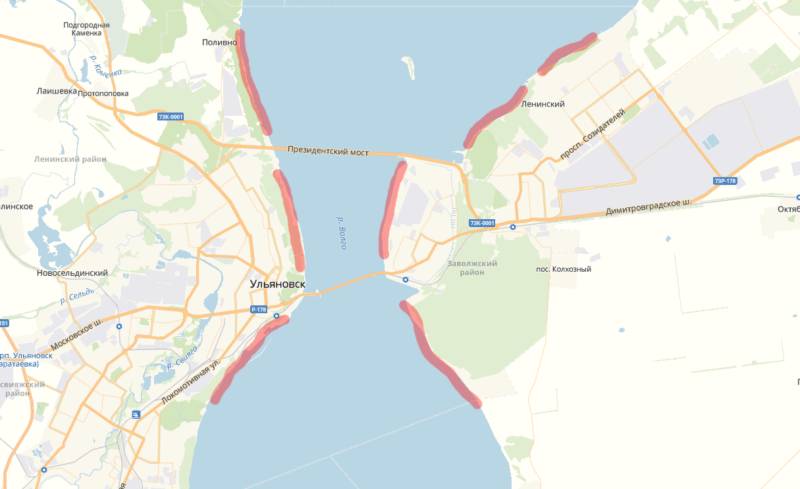 Рыбалка в Ульяновске в черте города - рисунок клевых мест